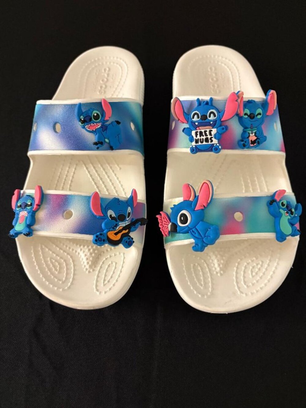 Adults Crocs Slide Sandals With Lilo And Stitch Characters - Multicolor